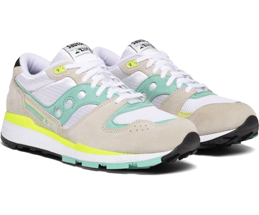 Saucony Azura Premium Deri Kadın Ayakkabı Bej Rengi Mavi Sarı | 60VNW3L