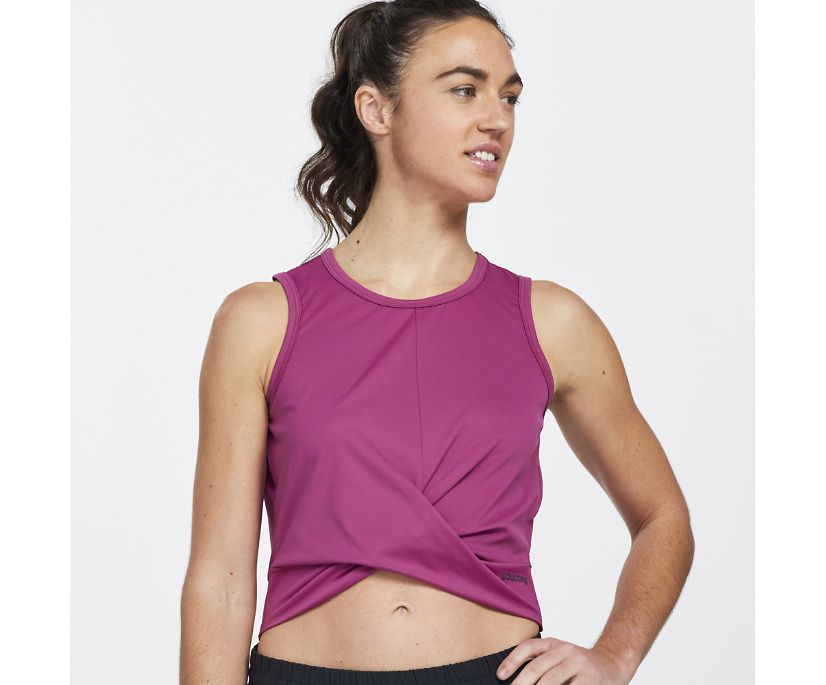 Saucony Dash Crop Top Kadın Üstler Pembe | OGRBQ58