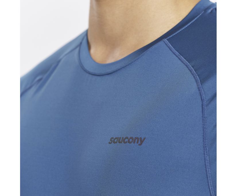 Saucony Dash Kısa Sleeve Erkek Üstler Lacivert | TO0S32I