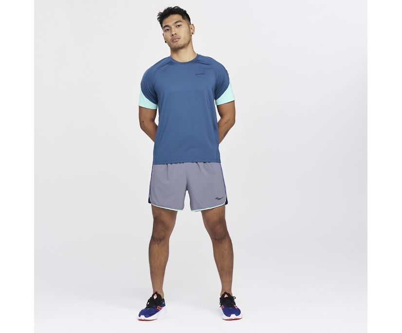 Saucony Dash Kısa Sleeve Erkek Üstler Lacivert | TO0S32I