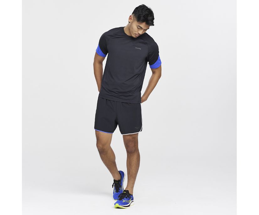 Saucony Dash Kısa Sleeve Erkek Üstler Siyah | ZR45CHT