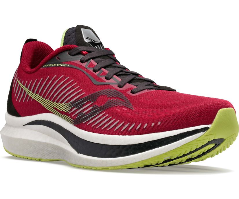 Saucony Endorphin Speed 2 Erkek Koşu Ayakkabısı Kırmızı Açık Yeşil | J51U9ZL