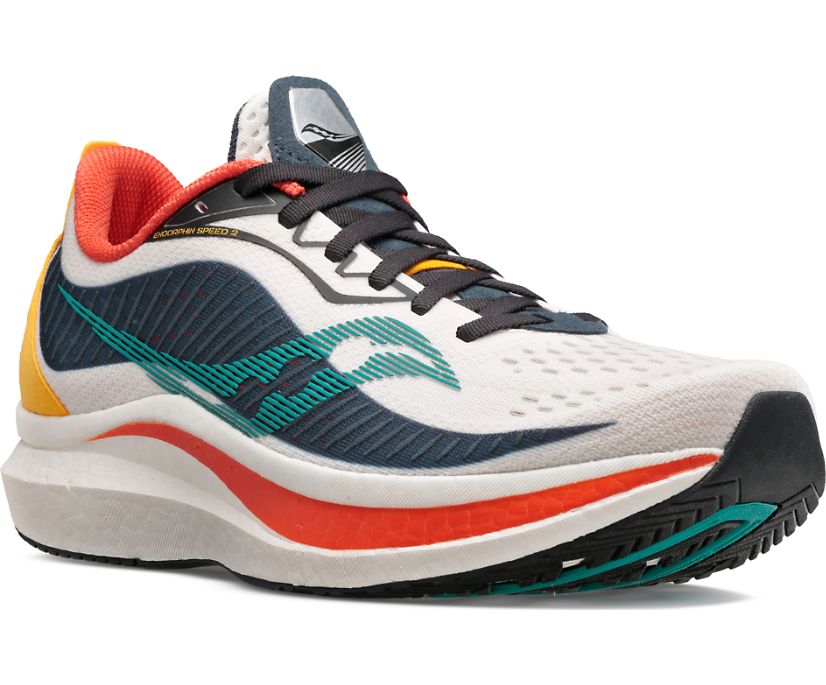 Saucony Endorphin Speed 2 Erkek Koşu Ayakkabısı Gri Kırmızı | XWQIW2F