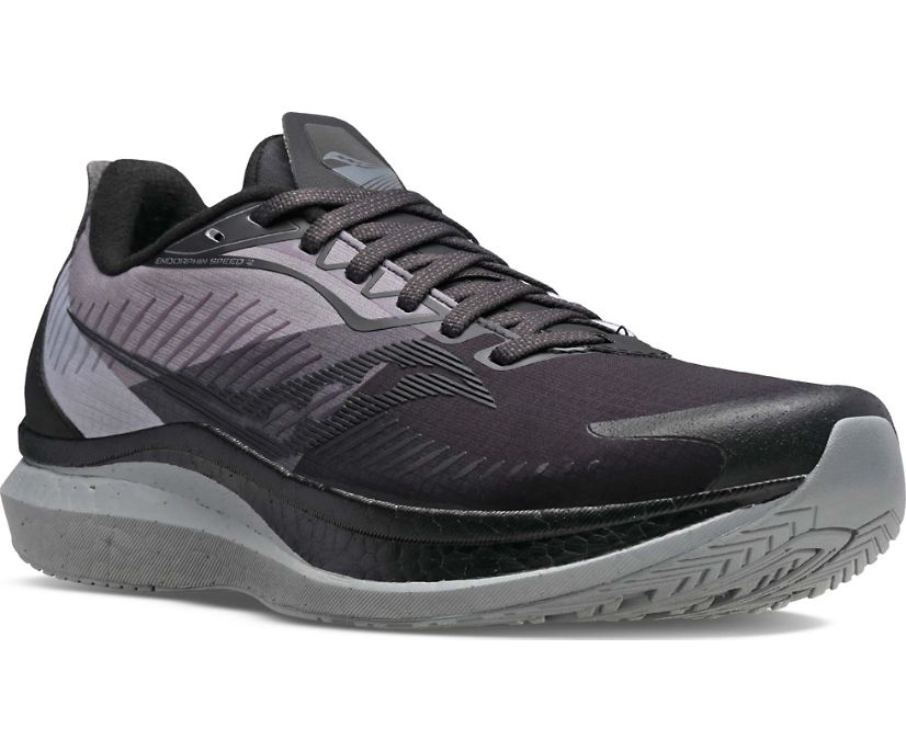 Saucony Endorphin Speed 2 RUNSHIELD Erkek Koşu Ayakkabısı Siyah Gri | 44PUWDM