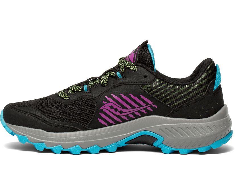 Saucony Excursion TR15 Kadın Koşu Ayakkabısı Siyah Açık Yeşil Mor | 6X6L80I