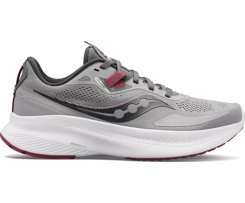 Saucony Guide 15 Geniş Kadın Ayakkabı Gri Bordo | 0YA6VHR