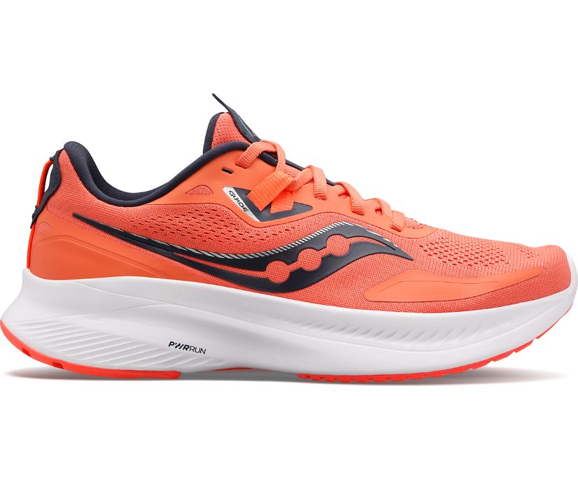 Saucony Guide 15 Geniş Kadın Koşu Ayakkabısı Mercan Siyah | HQYYIN3