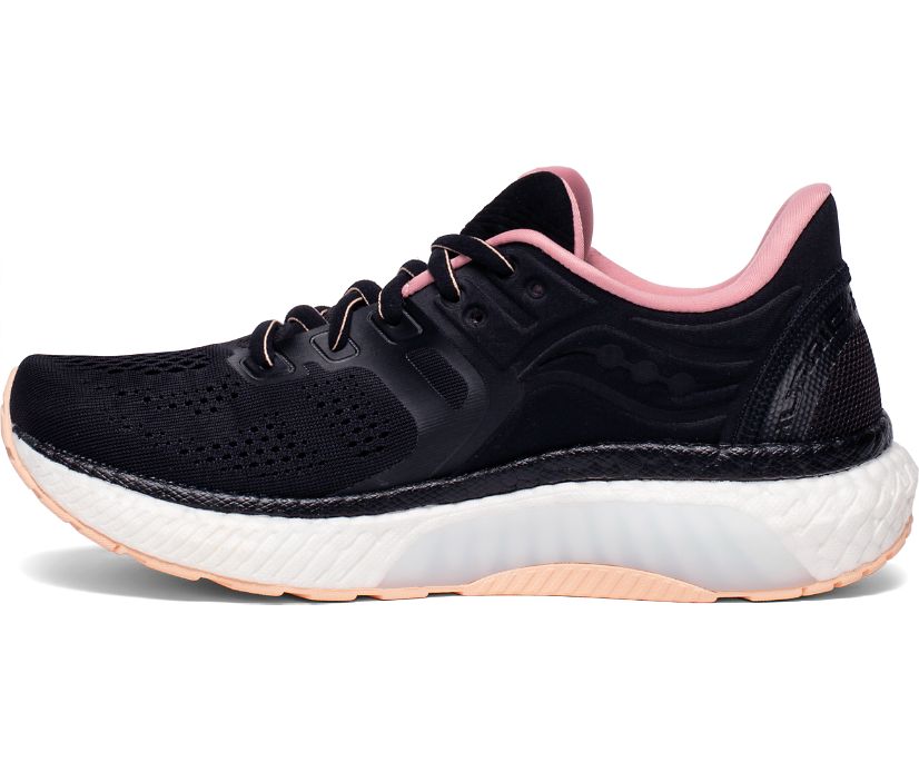 Saucony Hurricane 23 Geniş Kadın Koşu Ayakkabısı Siyah Pembe | ERNSMT1