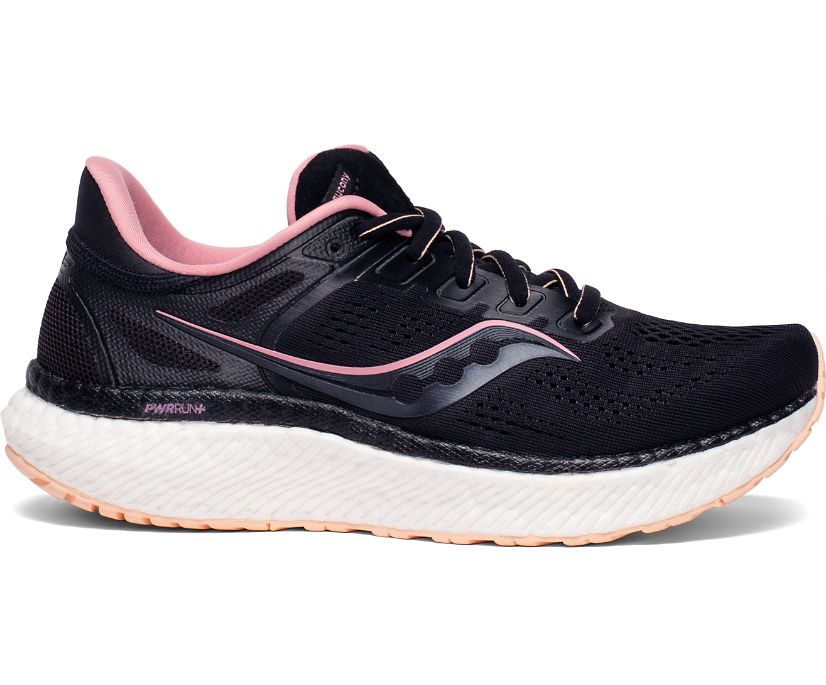 Saucony Hurricane 23 Geniş Kadın Koşu Ayakkabısı Siyah Pembe | ERNSMT1