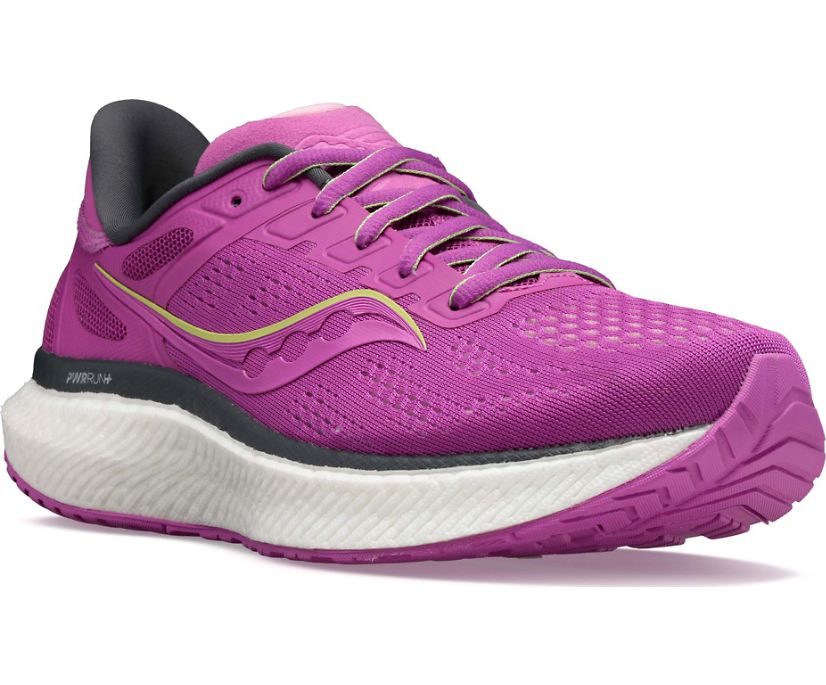 Saucony Hurricane 23 Kadın Koşu Ayakkabısı Mor Sarı | N2UH5RR