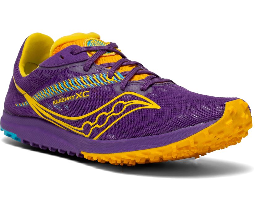 Saucony Kilkenny XC9 Düz Kadın Koşu Ayakkabısı Mor Sarı | CBGLJ61