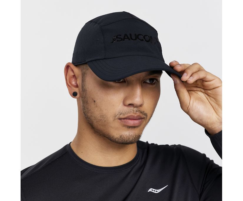 Saucony Outpace Hat Kadın Şapkalar Siyah | MBEJQUJ