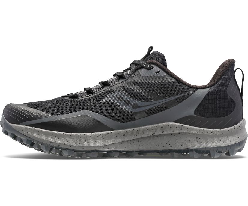 Saucony Peregrine 12 Geniş Erkek Koşu Ayakkabısı Siyah Koyu Gri | RJQ6D3E