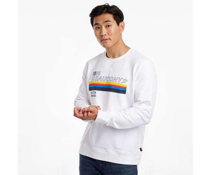 Saucony Rested Crewneck Erkek Üstler Beyaz | 340I1Y6