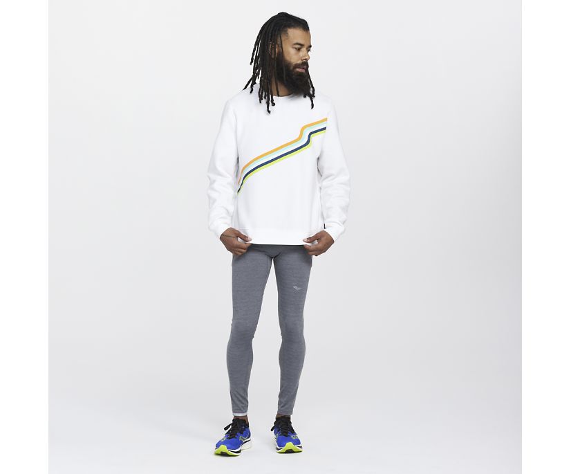 Saucony Rested Crewneck Erkek Üstler Beyaz | JE4LYXE