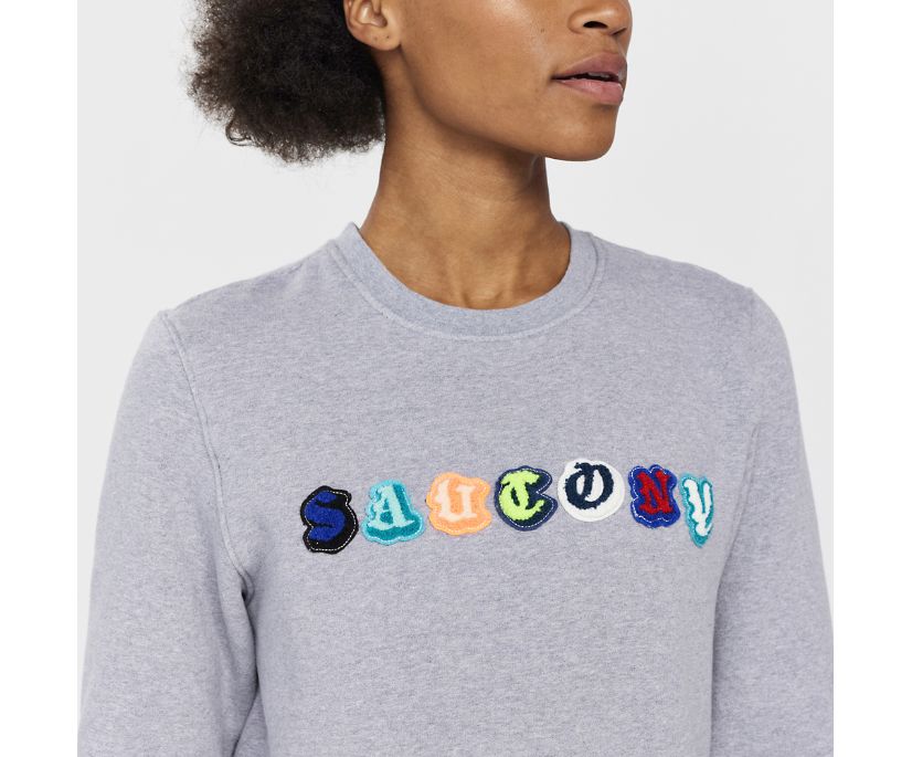 Saucony Rested Crewneck Kadın Üstler Açık Gri | 7TMGO2P