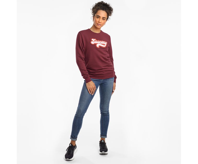 Saucony Rested Crewneck Kadın Üstler Bordo | MDNX6PL