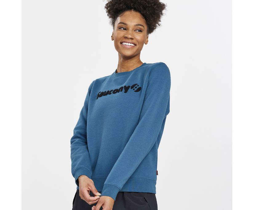 Saucony Rested Crewneck Kadın Üstler Lacivert | 8WYLZS5