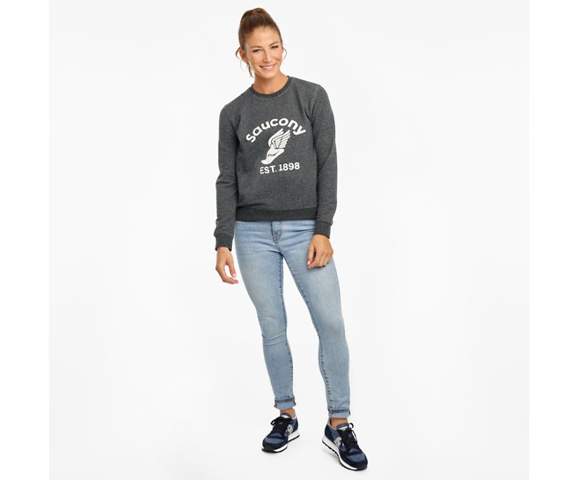 Saucony Rested Crewneck Kadın Üstler Siyah | VU7BXJR