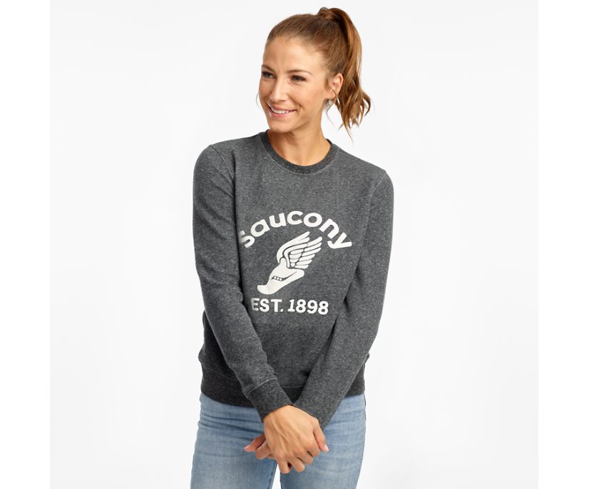 Saucony Rested Crewneck Kadın Üstler Siyah | VU7BXJR