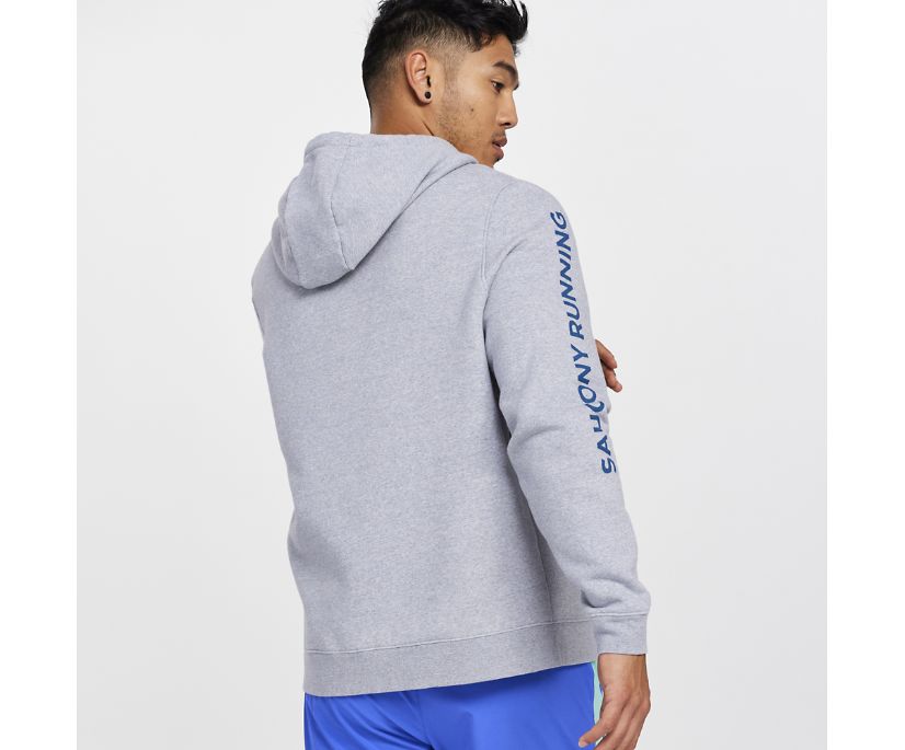 Saucony Rested Hoodie Erkek Üstler Açık Gri | A7G3EGG