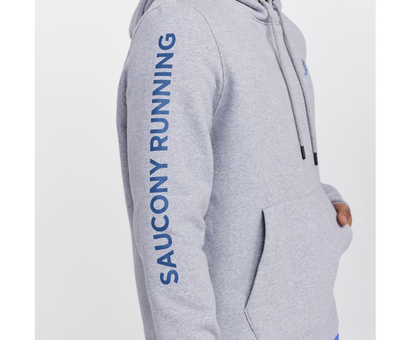 Saucony Rested Hoodie Erkek Üstler Açık Gri | A7G3EGG