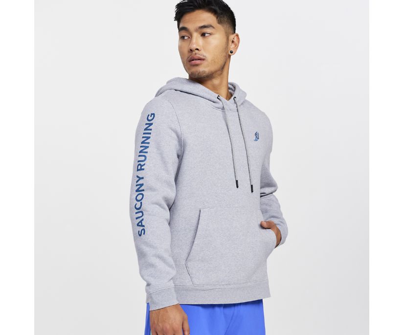 Saucony Rested Hoodie Erkek Üstler Açık Gri | A7G3EGG