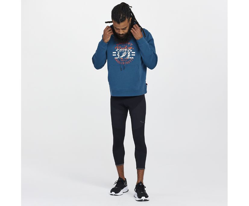 Saucony Rested Hoodie Erkek Üstler Lacivert | FIDX1VF