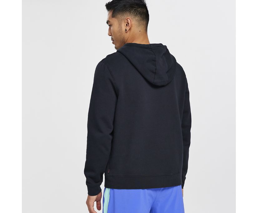 Saucony Rested Hoodie Erkek Üstler Siyah | FF62YN6