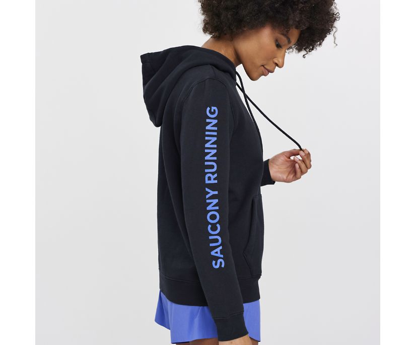 Saucony Rested Hoodie Kadın Üstler Siyah | 8EW5QT1