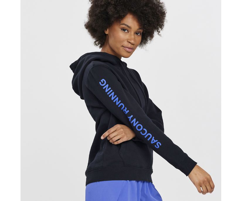 Saucony Rested Hoodie Kadın Üstler Siyah | 8EW5QT1