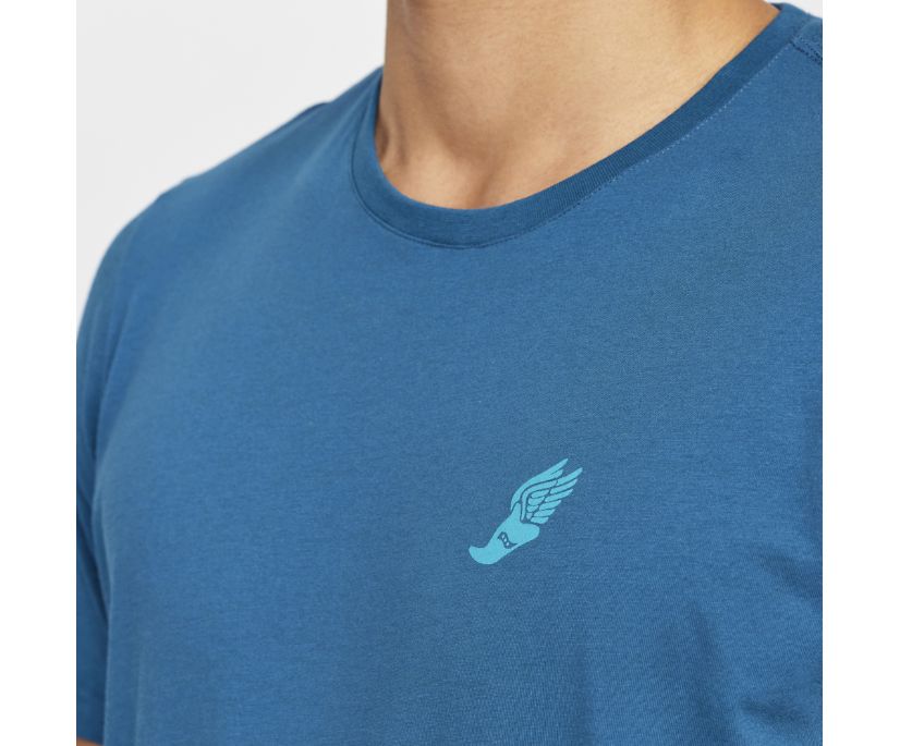 Saucony Rested T-Shirt Erkek Üstler Lacivert | T82S6FH