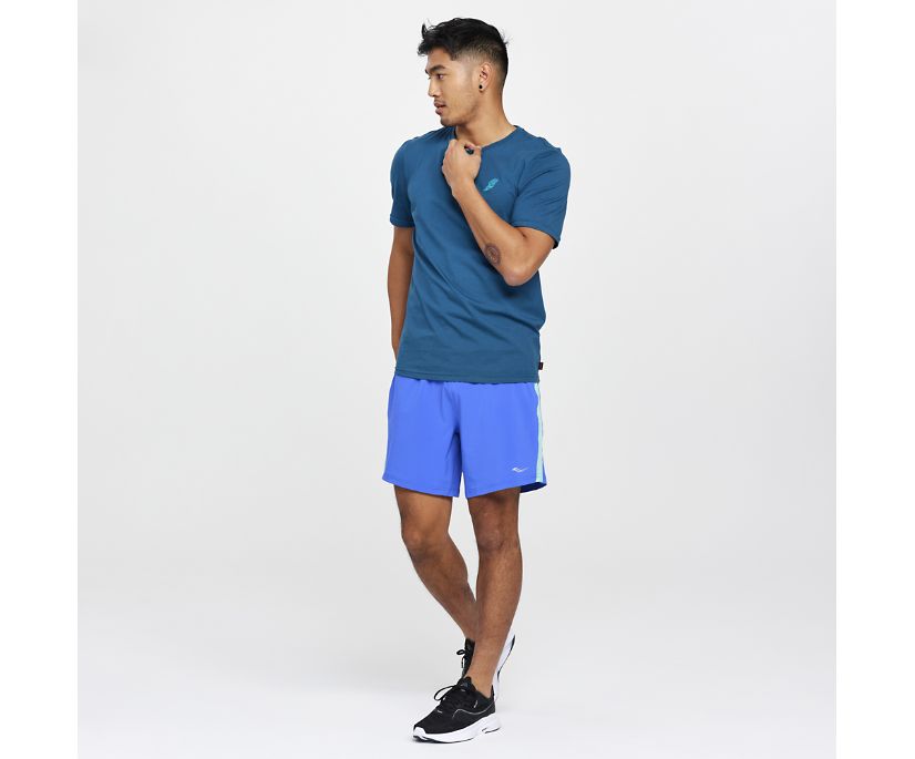 Saucony Rested T-Shirt Erkek Üstler Lacivert | T82S6FH