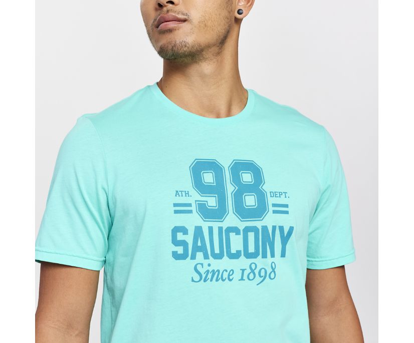 Saucony Rested T-Shirt Erkek Üstler Nane | VBHBCHB