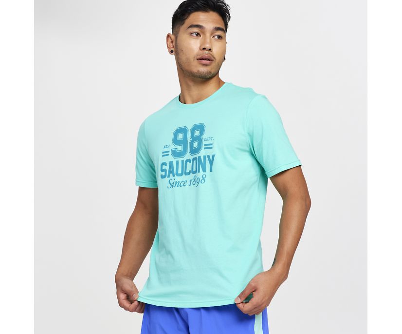 Saucony Rested T-Shirt Erkek Üstler Nane | VBHBCHB