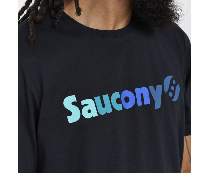 Saucony Rested T-Shirt Erkek Üstler Siyah | L4K4711