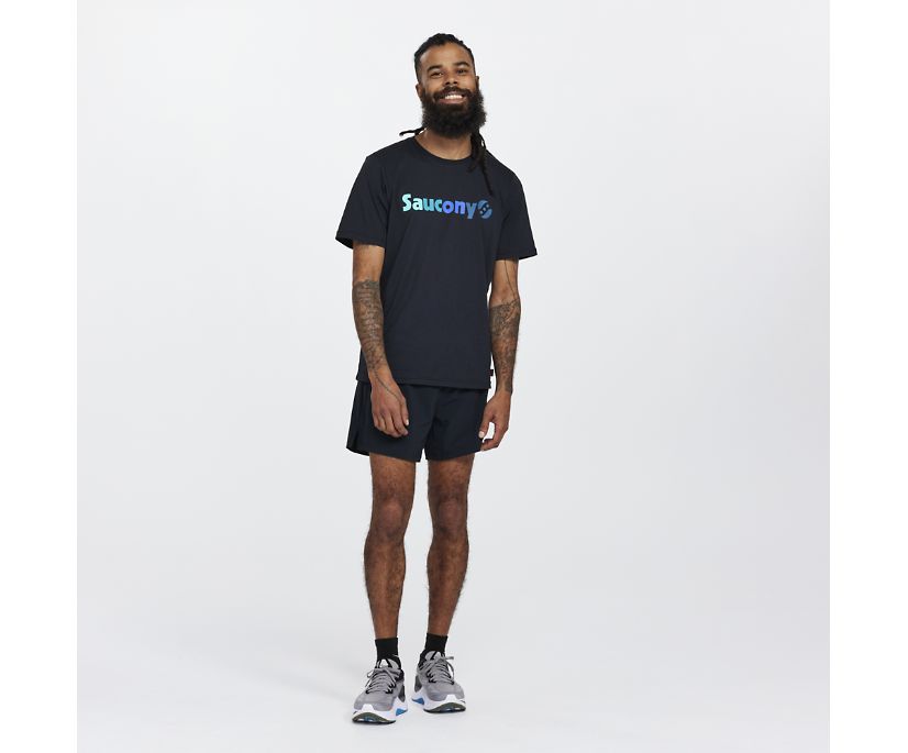 Saucony Rested T-Shirt Erkek Üstler Siyah | L4K4711