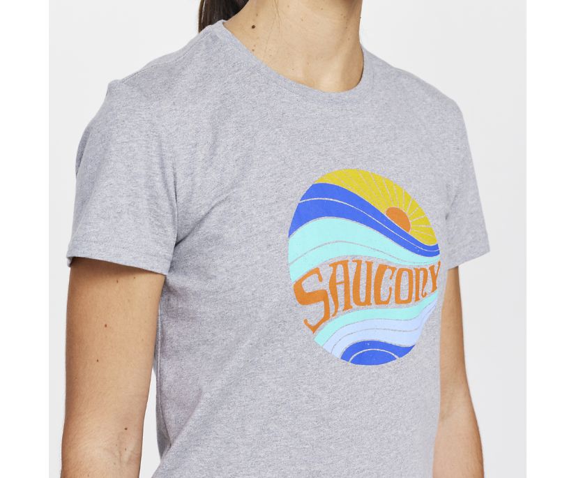 Saucony Rested T-Shirt Kadın Üstler Açık Gri | CCIT7ZC