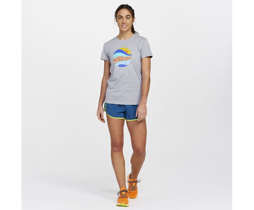 Saucony Rested T-Shirt Kadın Üstler Açık Gri | CCIT7ZC