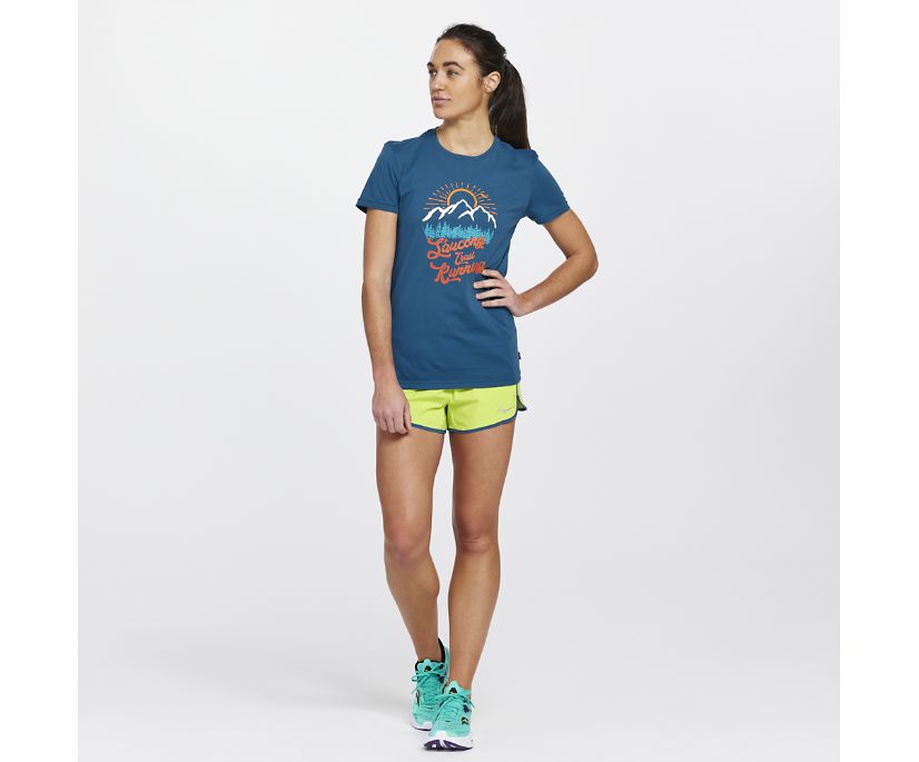 Saucony Rested T-Shirt Kadın Üstler Lacivert | UKI5B6N