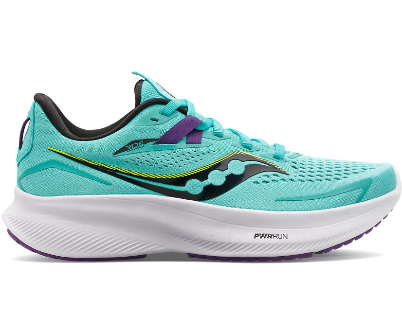 Saucony Ride 15 Geniş Kadın Ayakkabı Nane Mor | 2X3VVO1