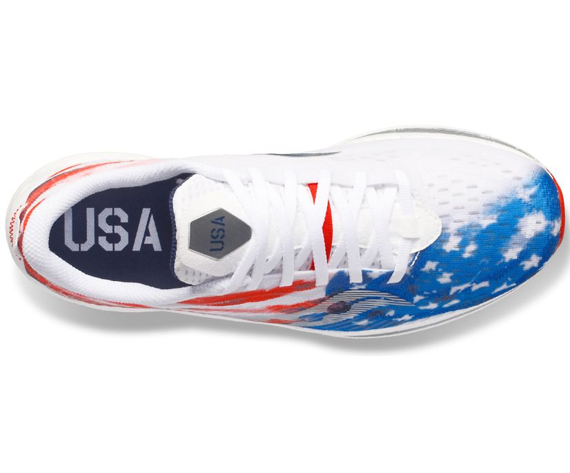 Saucony Stars & Stripes Endorphin Speed 2 Erkek Koşu Ayakkabısı Kırmızı Beyaz Mavi | HN0AB96