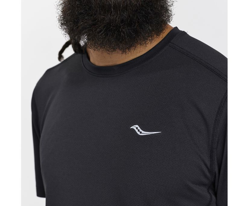 Saucony Stopwatch Graphic Kısa Sleeve Erkek Üstler Siyah | 5GW6CYL