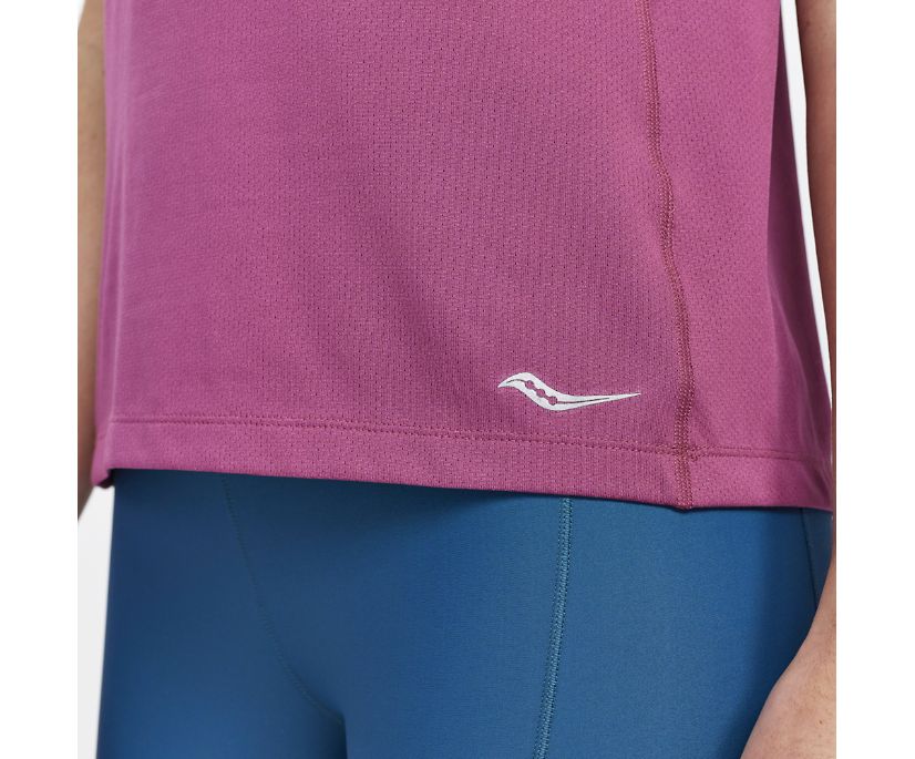 Saucony Stopwatch Kısa Sleeve Kadın Üstler Pembe | UCQFFB5