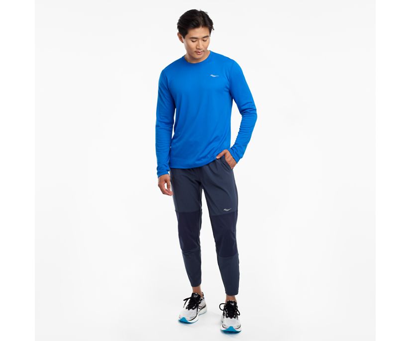 Saucony Stopwatch Long Sleeve Erkek Üstler Mavi | MH4JAAZ