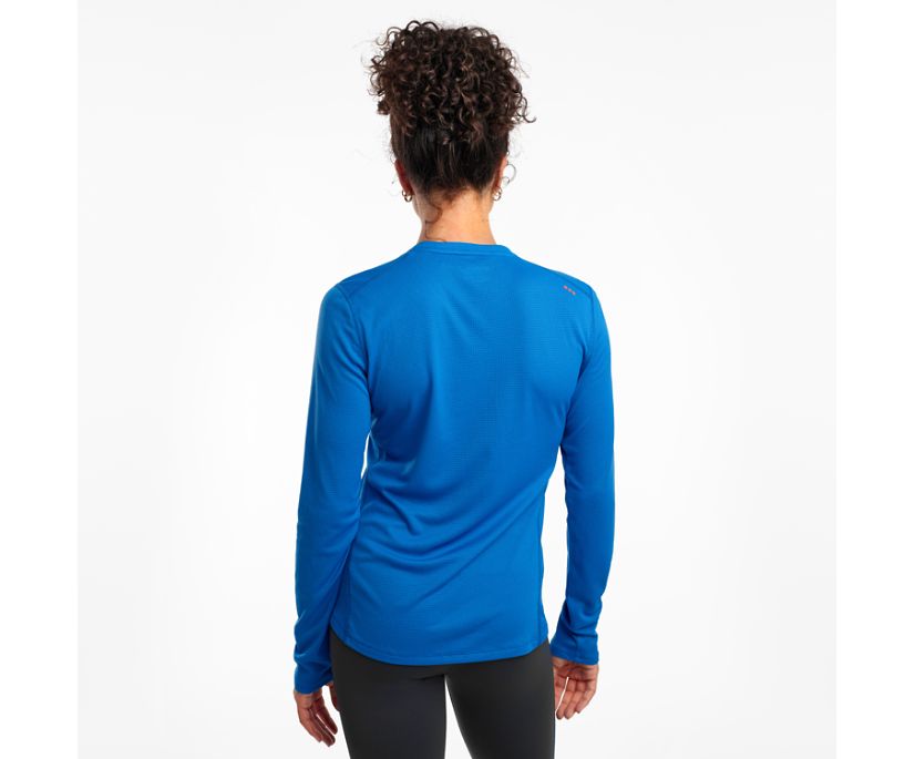 Saucony Stopwatch Long Sleeve Kadın Üstler Mavi | 13BFW5W