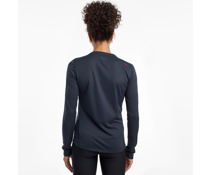 Saucony Stopwatch Long Sleeve Kadın Üstler Gri Mavi | OGZNJ8N