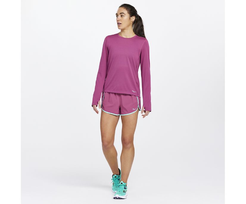 Saucony Stopwatch Long Sleeve Kadın Üstler Pembe | PX1QI0A