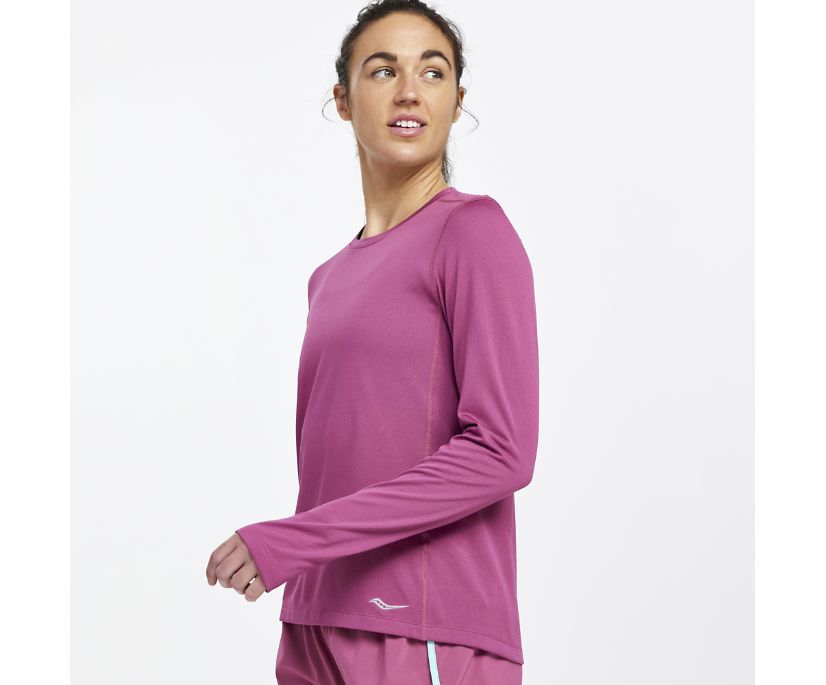 Saucony Stopwatch Long Sleeve Kadın Üstler Pembe | PX1QI0A