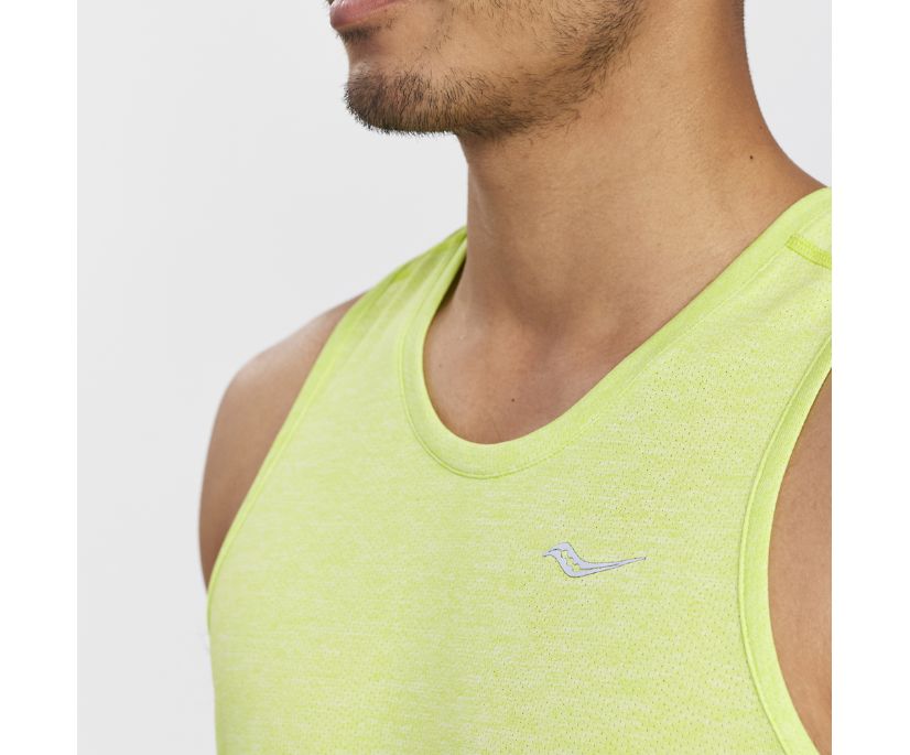 Saucony Stopwatch Singlet Erkek Üstler Açık Yeşil | J5ZR67H